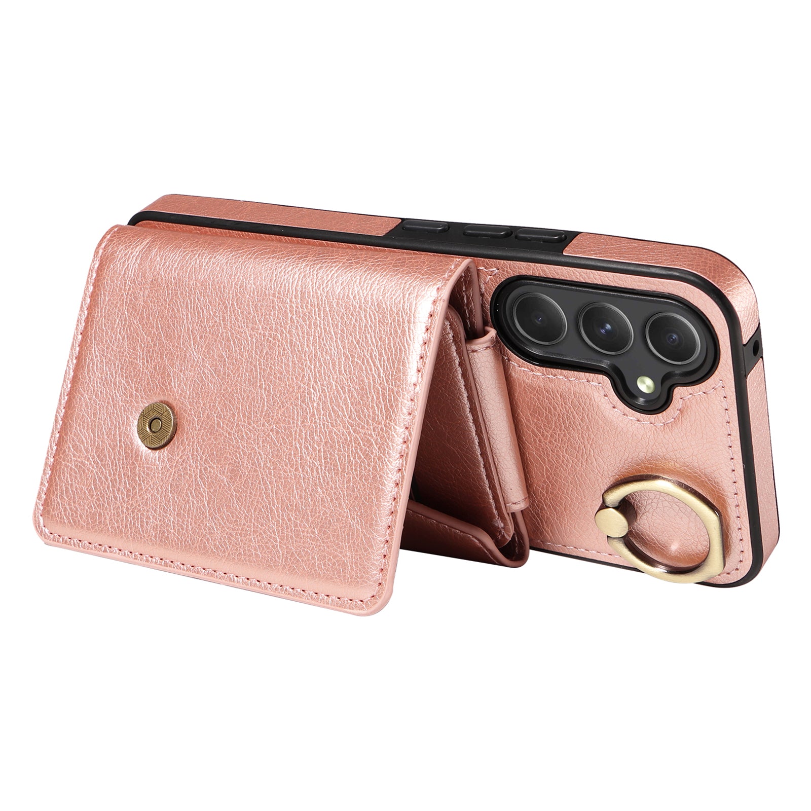 002 Anti-drop Shell for Samsung Galaxy A54 5G Ring Kickstand Card Bag Litchi Texture Leather TPU Phone Case with Shoulder Strap 002 Anti-drop Shell for Samsung Galaxy A54 5G Ring Kickstand Card Bag Litchi Texture Leather TPU Phone Case with Shoulder Strap